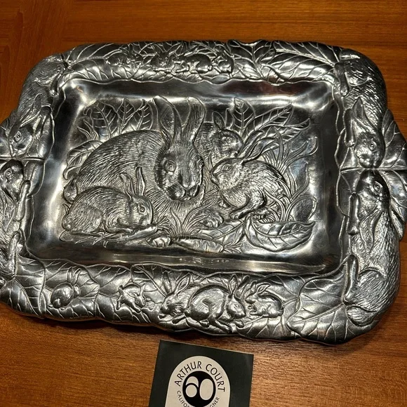 Arthur Court vintage 1990 aluminum tray. Never used! - Picture 8 of 9